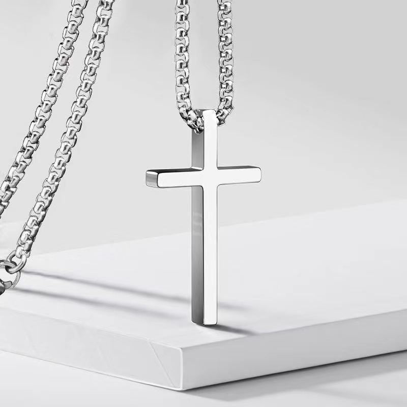Wholesale Titanium Steel Cross Necklace Pendant Sweater Chain