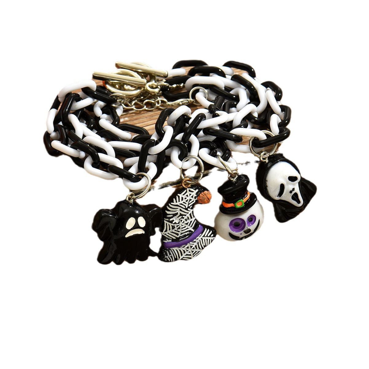 Wholesale Halloween Cartoon Ghost Witch Hat Pumpkin  Children Plastic Bracelet