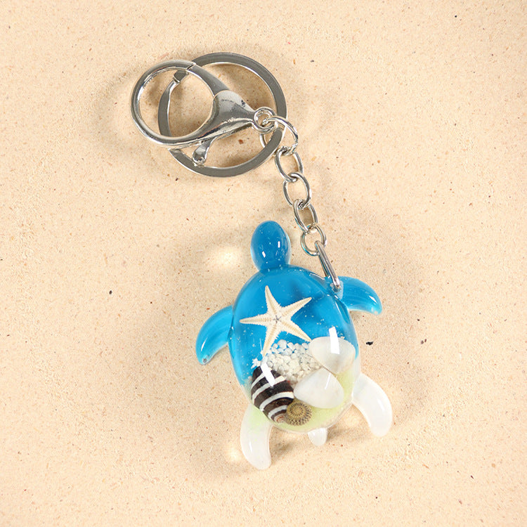 Wholesale 6pcs Resin Glue Starfish Turtle Shape Keychain