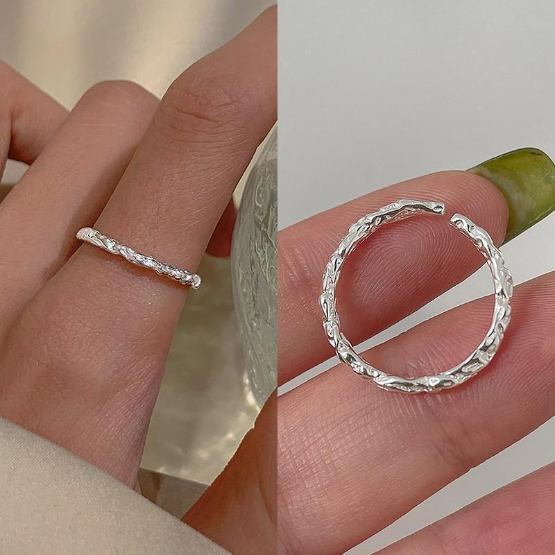 Wholesale 925 silver plate plain ring, high-end, versatile and adjustable opening