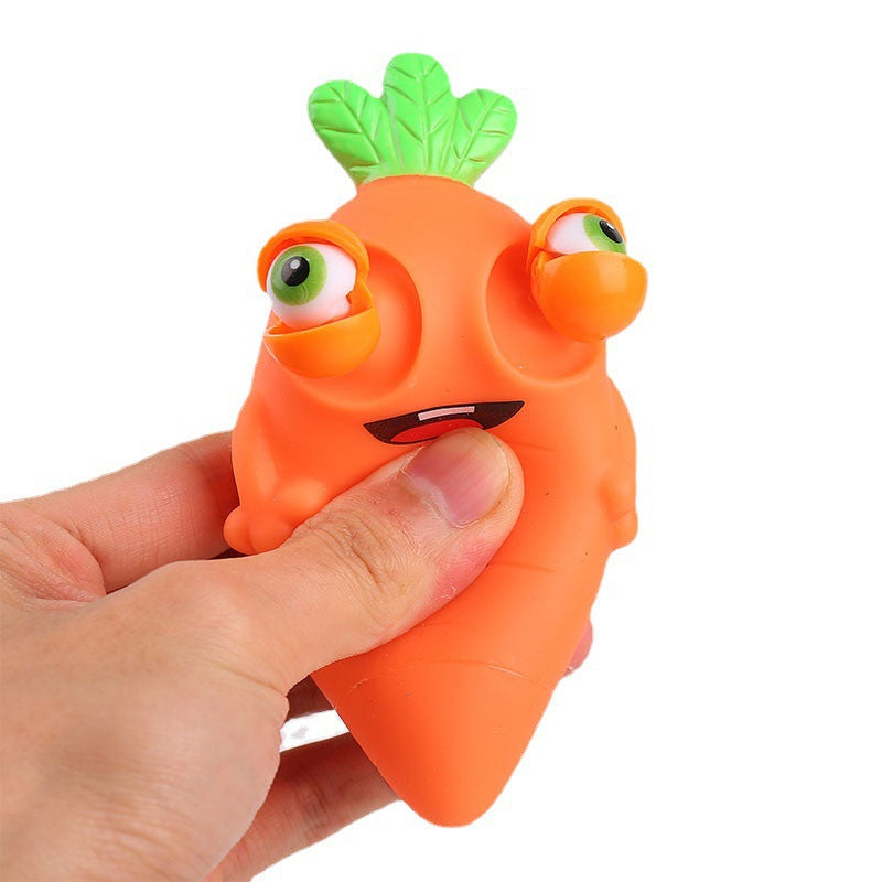 Wholesale Creative squinting carrot squeeze eye trick decompression vent fruit toys