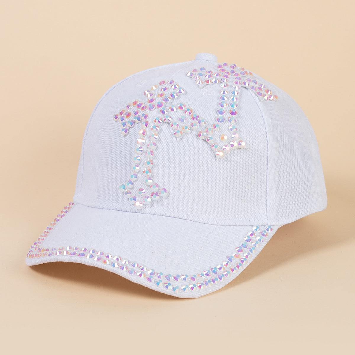 Wholesale Rhinestone fashionable and versatile summer handmade diamond sun protection baseball cap for men and women