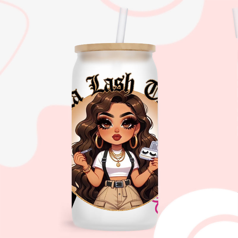 Wholesale Western style cute girl  16oz Cup UV DTF Wraps