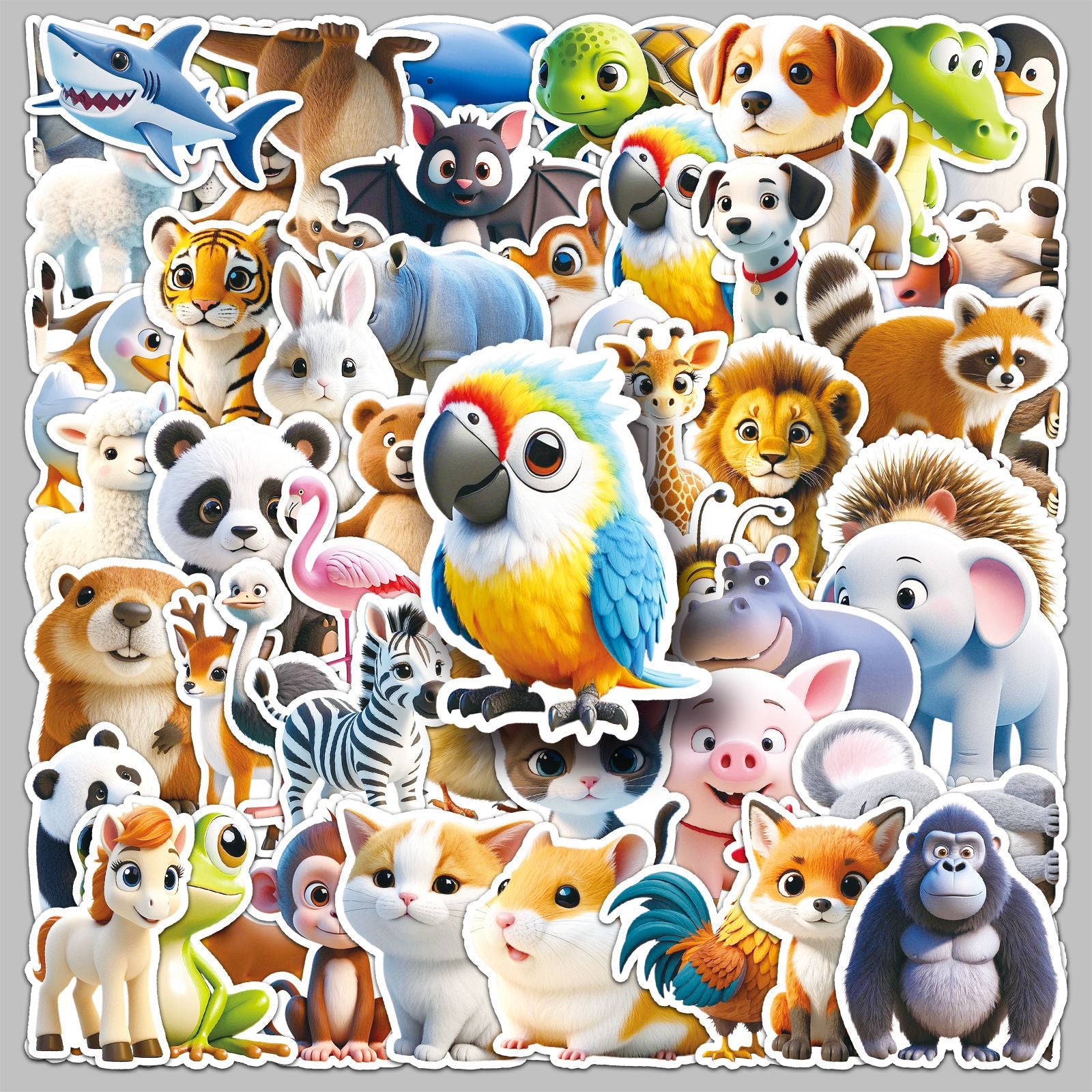 Wholesale 50 cartoon animal stickers waterproof