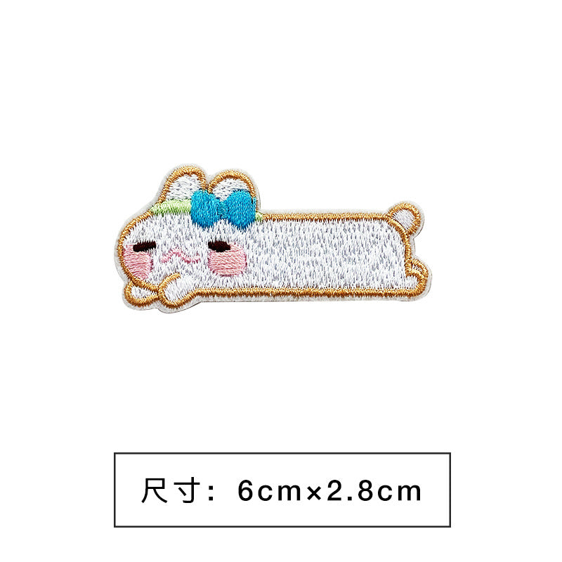 Wholesale Non Woven Fabric Cartoon Embroidered Patch Sticker For Towel DIY Accessory
