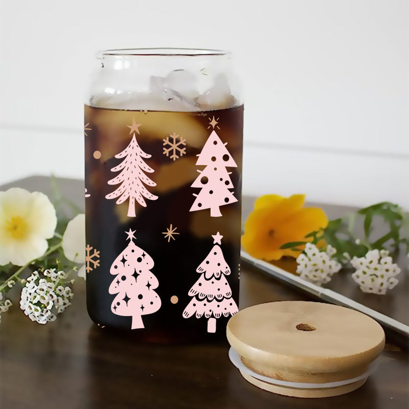 Wholesale Colorful Gift Christmas Tree 16oz Cup UV DTF Wraps