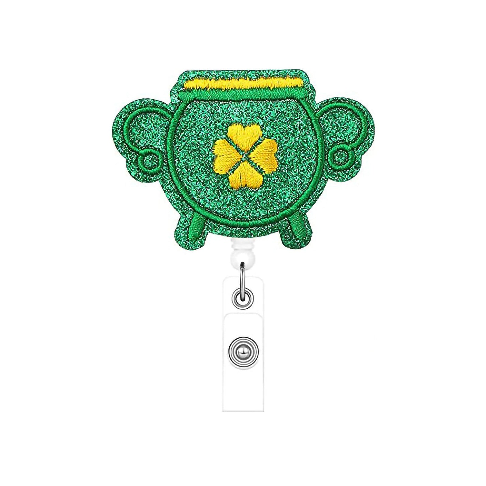 Wholesale Clover Rose Easter Rabbit Love Felt Fabric Badge Scroll Retractable ABS Keychain