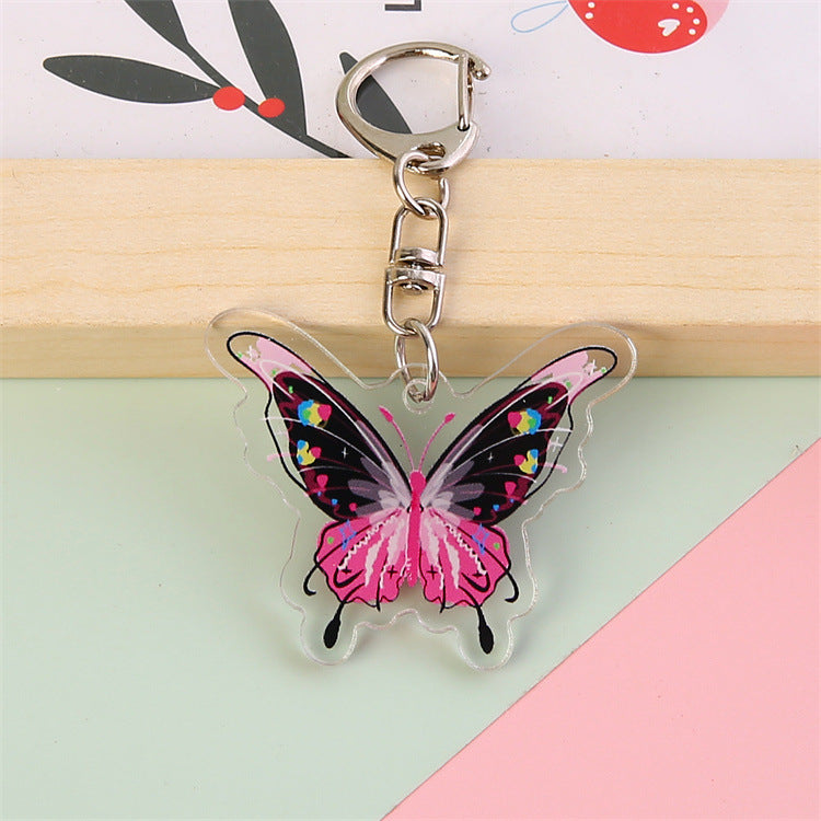 Wholesale Cute Colored Butterfly Acrylic Keychains