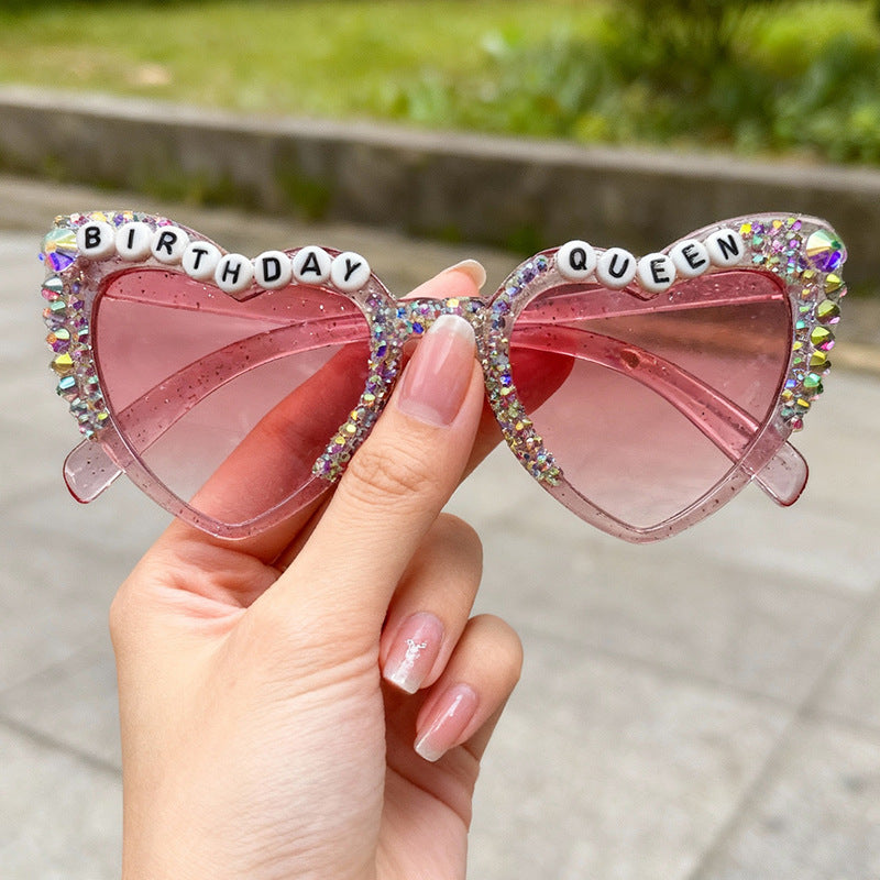 Wholesale Inlaid with diamonds Heart Earrings Men' s/ women' s sunglasses