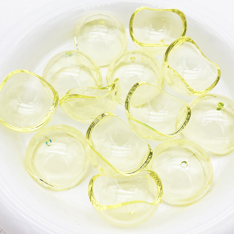 Wholesale Transparent Spherical Shell Hemispherical Shaped Round Ball Straight Hole Beads