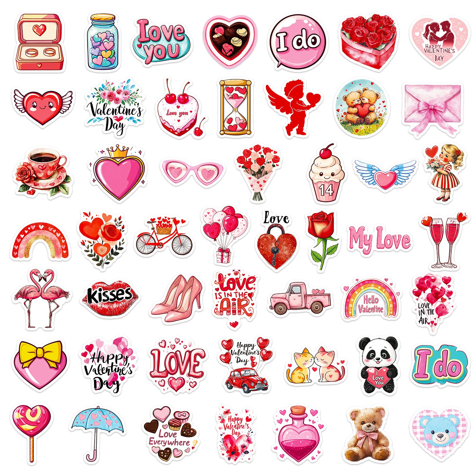 Wholesale 300pcs Romantic Pink Valentine' s Day Love Chocolate Stickers
