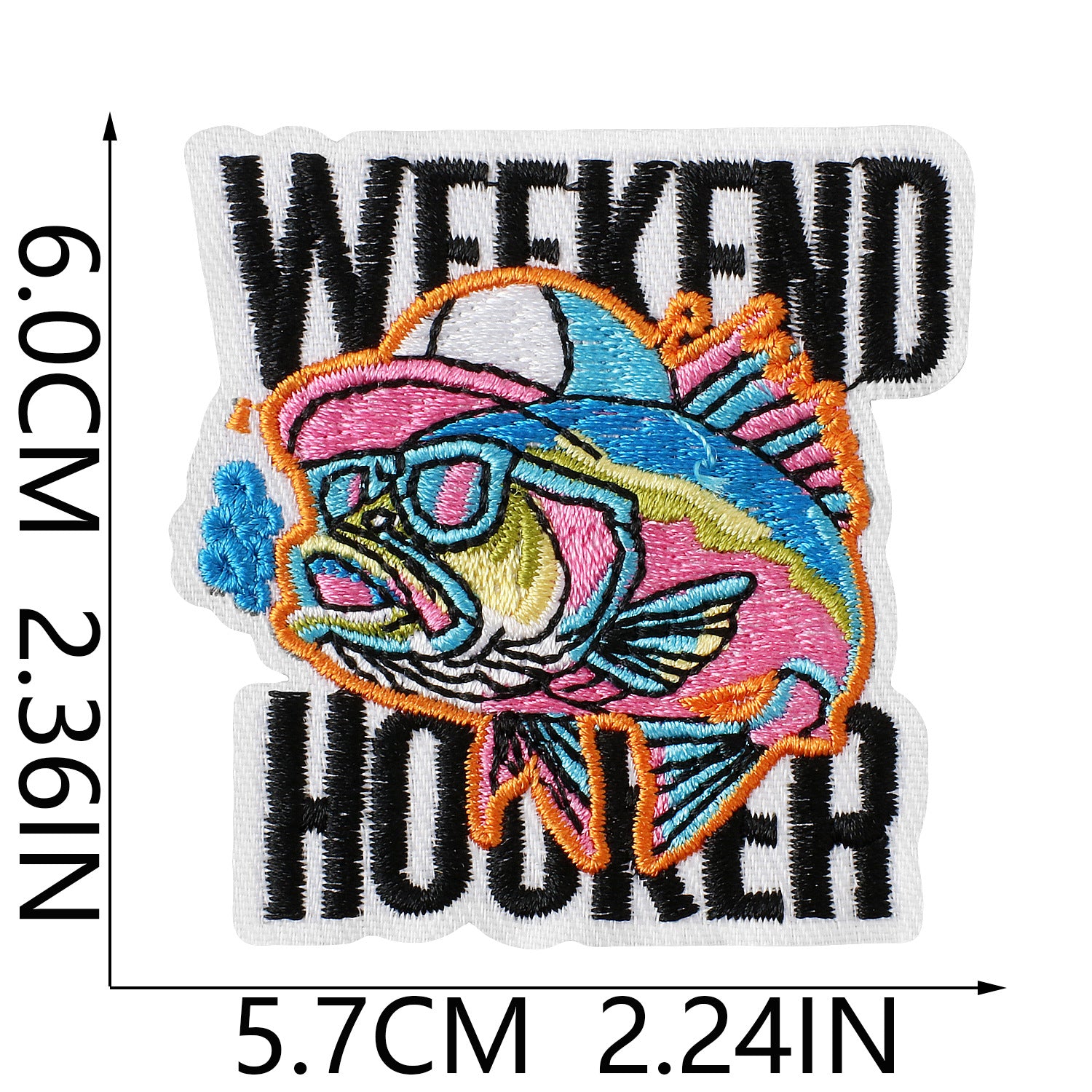 Wholesale Fishing Themed Embroidered Iron On Patch Polyester Thread DIY Patch For Outdoor Clothing Bags And Hats