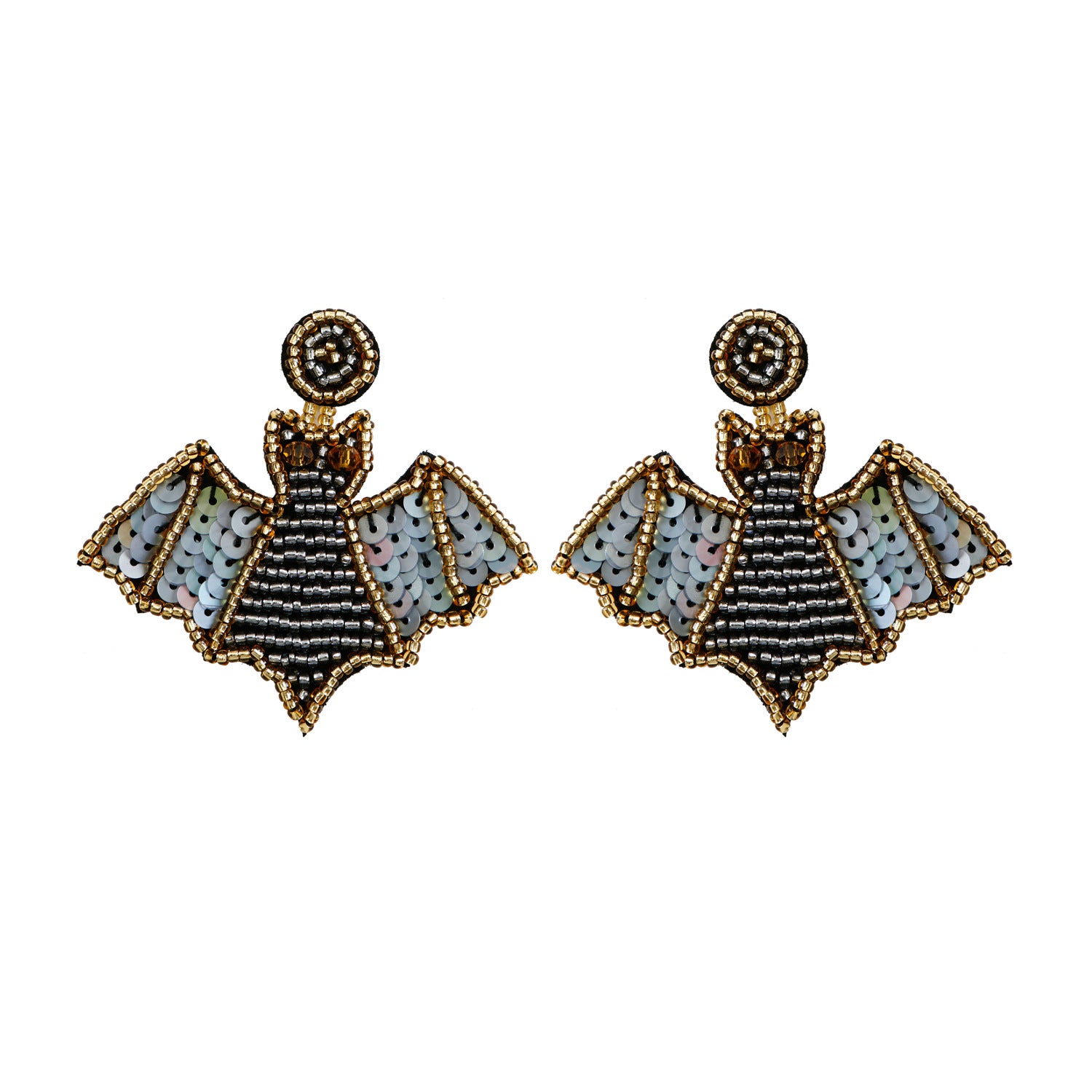 Wholesale Kill Matt Bat Hand Made Sequins Mixed Material Earrings