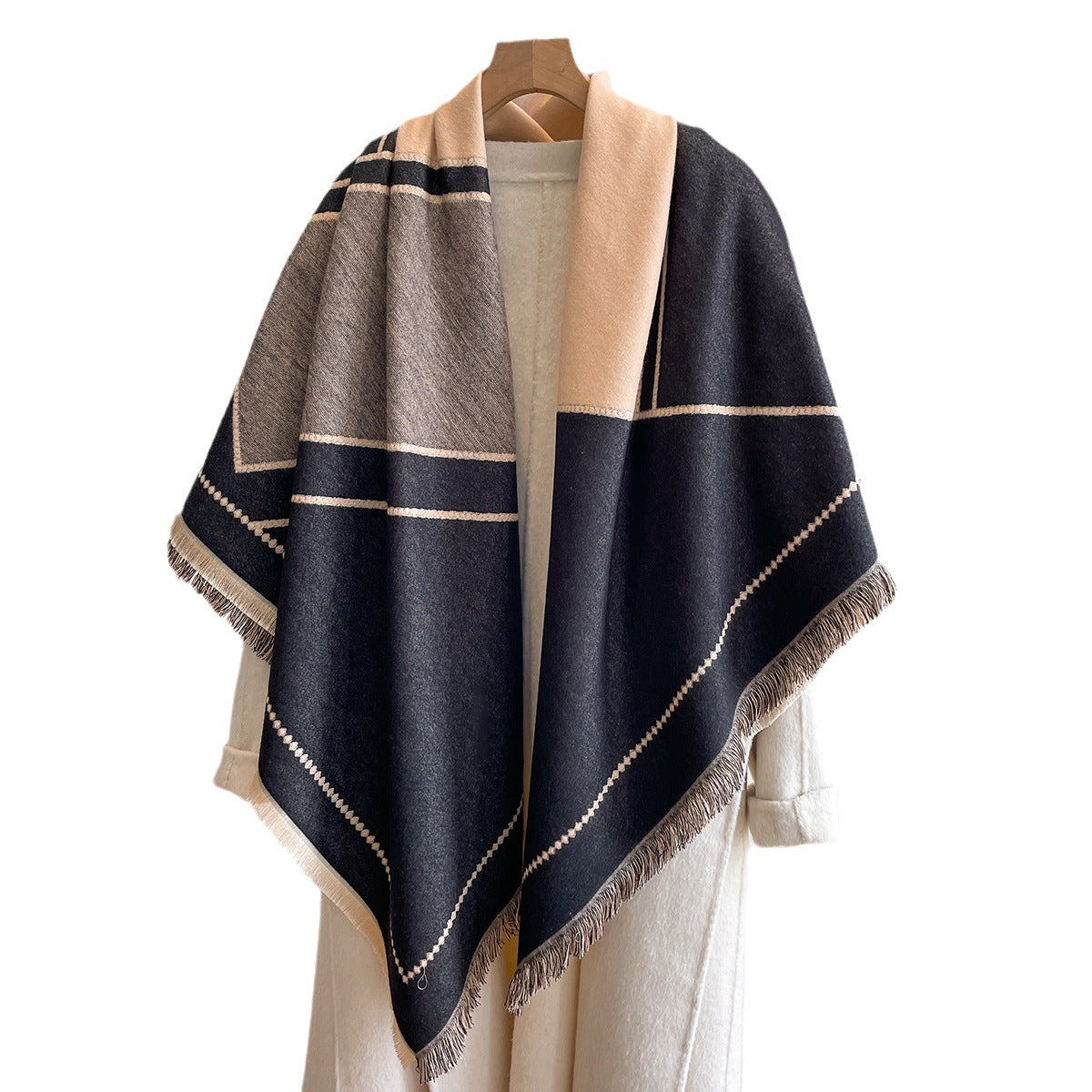 Wholesale Imitation Cashmere Square Scarf Thickened Warm Shawl Cloak