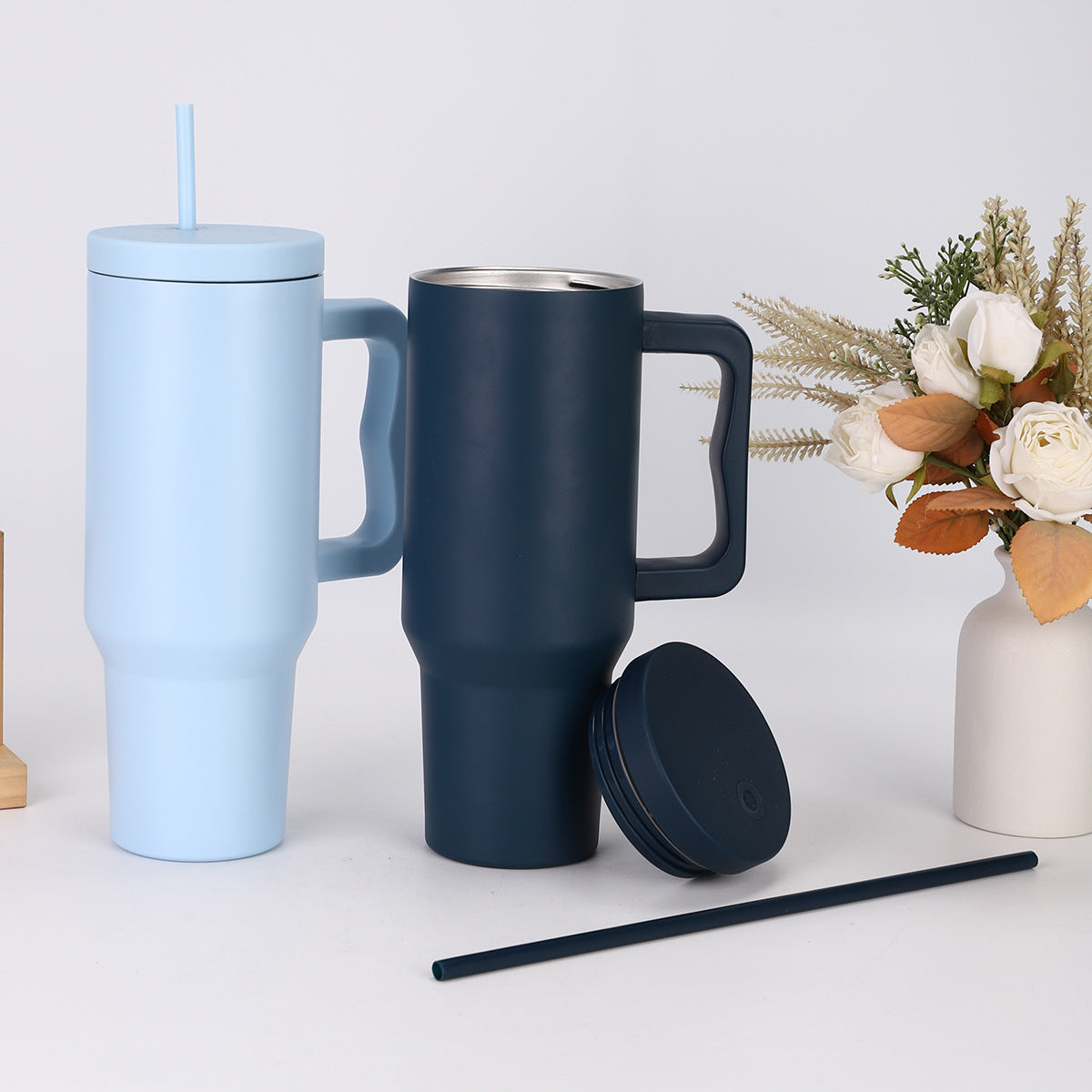 Wholesale 40oz The Third Generation Handle Stainless Steel Thermos Mug with Straw Outdoor Car Ice Master Cup