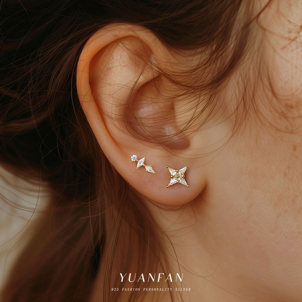 Wholesale Zircon round head earrings  Ear Studs