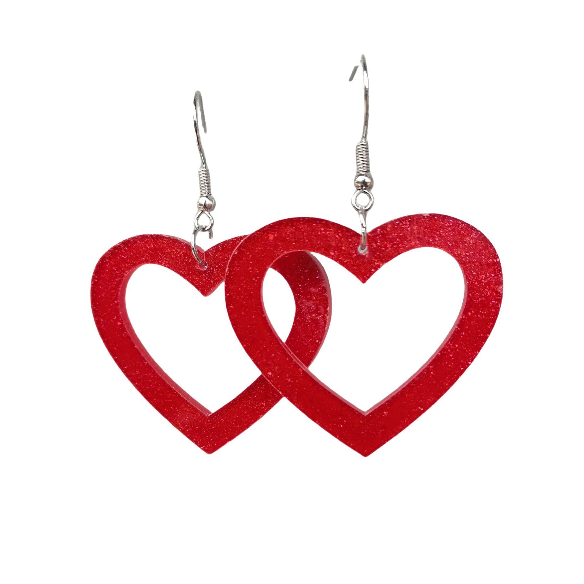Wholesale Valentine' s Day series pink red sequin love acrylic earrings
