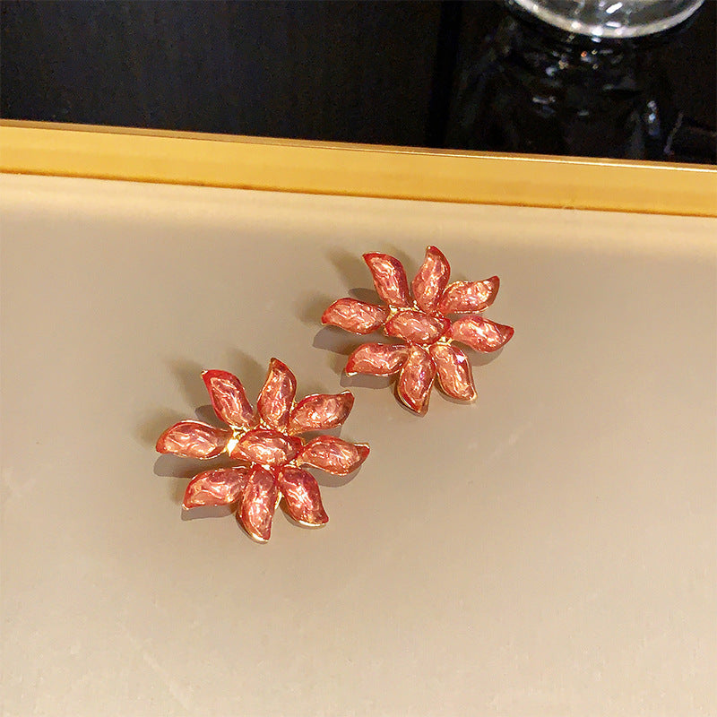 Wholesale 925 Silver Needle Crystal Flower Vintage Earrings