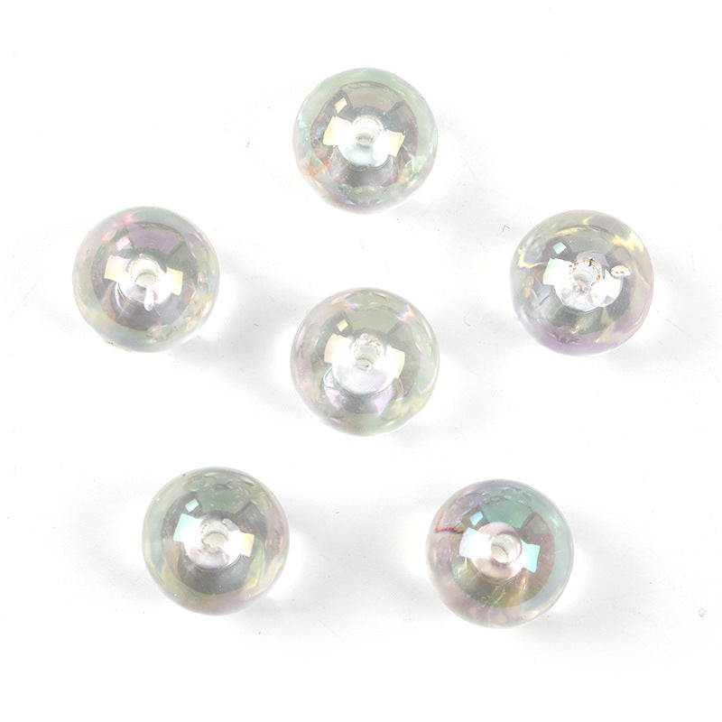Wholesale 100pcs 16mm Acrylic Color UV Electroplating Round Beads Diy Jewelry Accessories Beads
