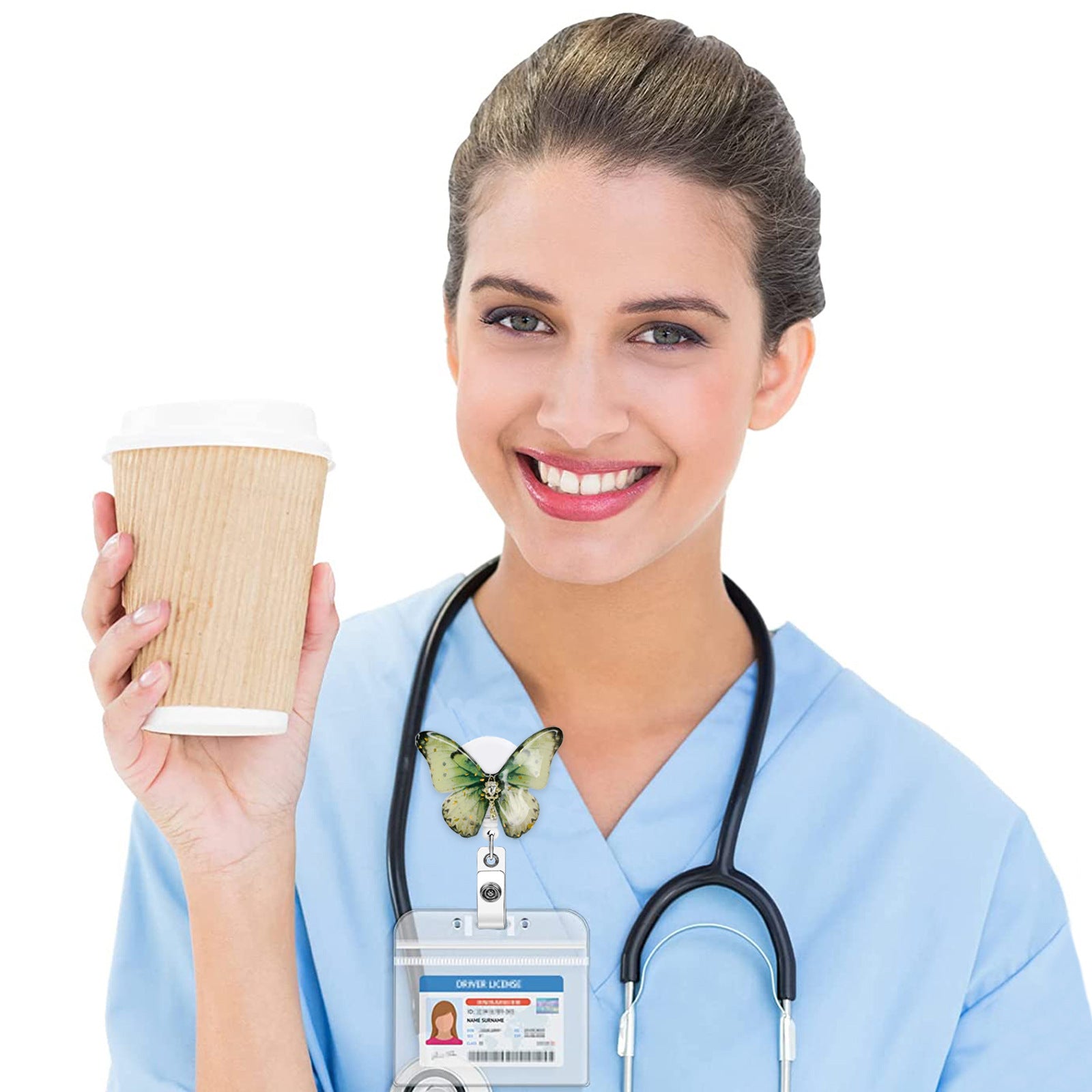 Wholesale Colorful Dancing Butterflies Badge Reels