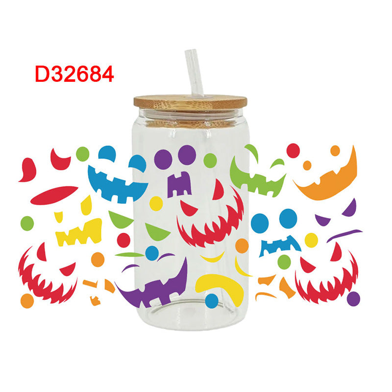 Wholesale Uv Transfer Sticker Glass Cup Crystal Label Crystal Sticker 16OZ UV DTF WRAPS