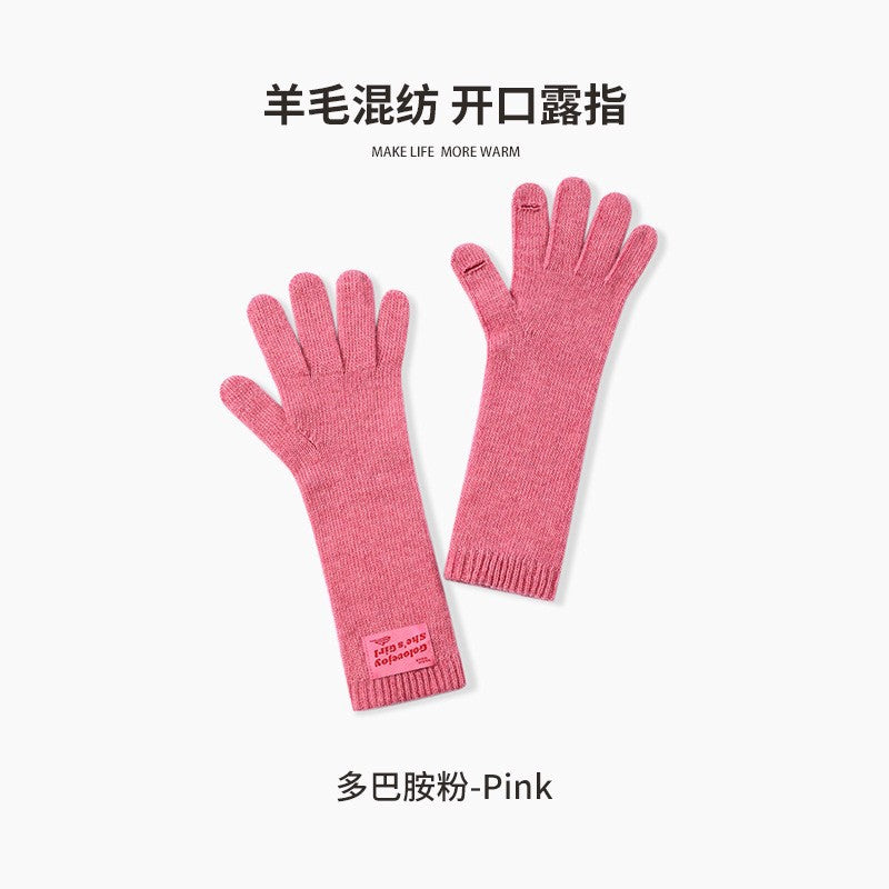 Wholesale Winter Warm Wool Touch Screen Knitted Thickened Gloves