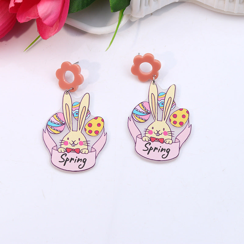 Wholesale Easter Rabbit Radish Chicken Acrylic Earrings