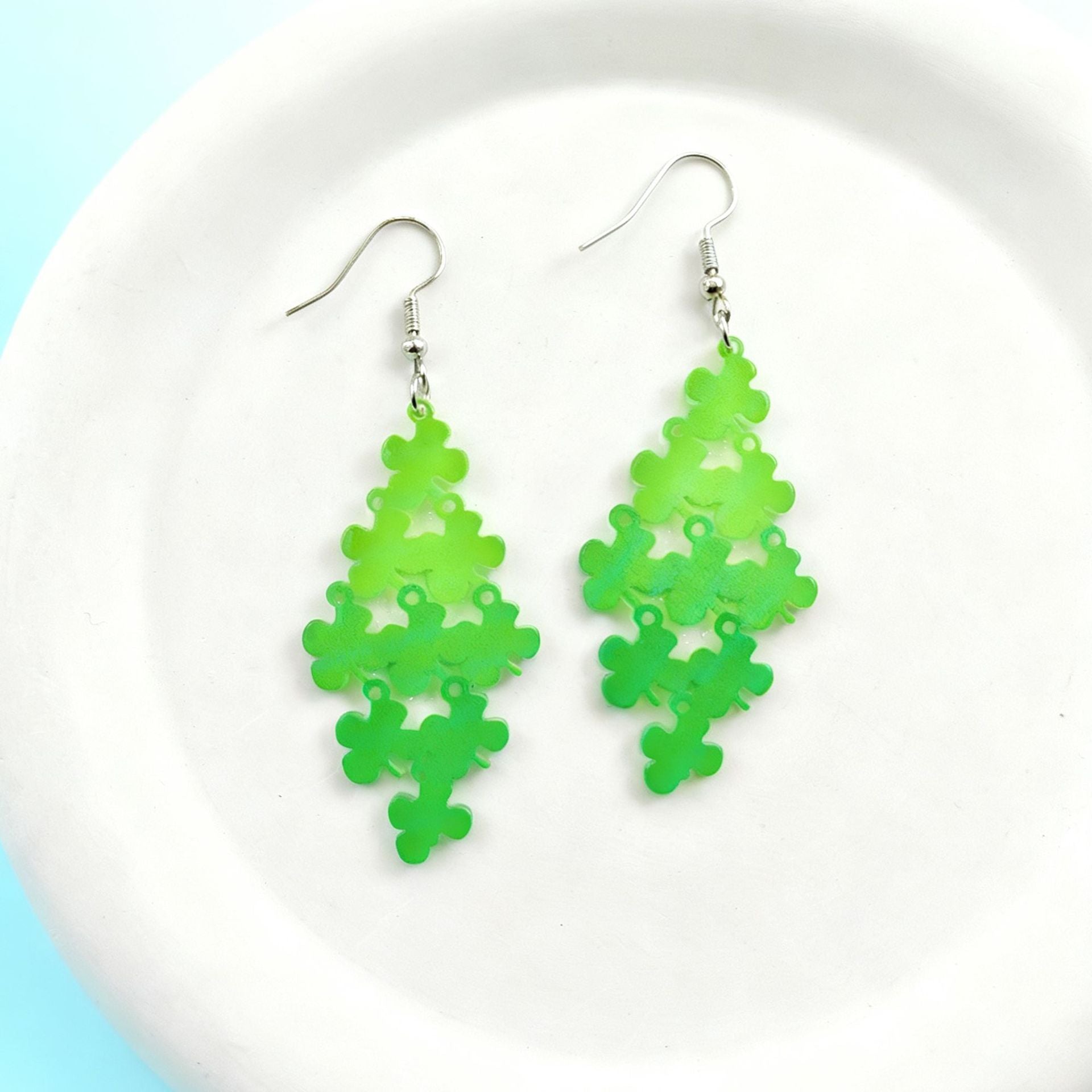 Wholesale  St. Patrick's Day  Lucky Grass Green Earrings