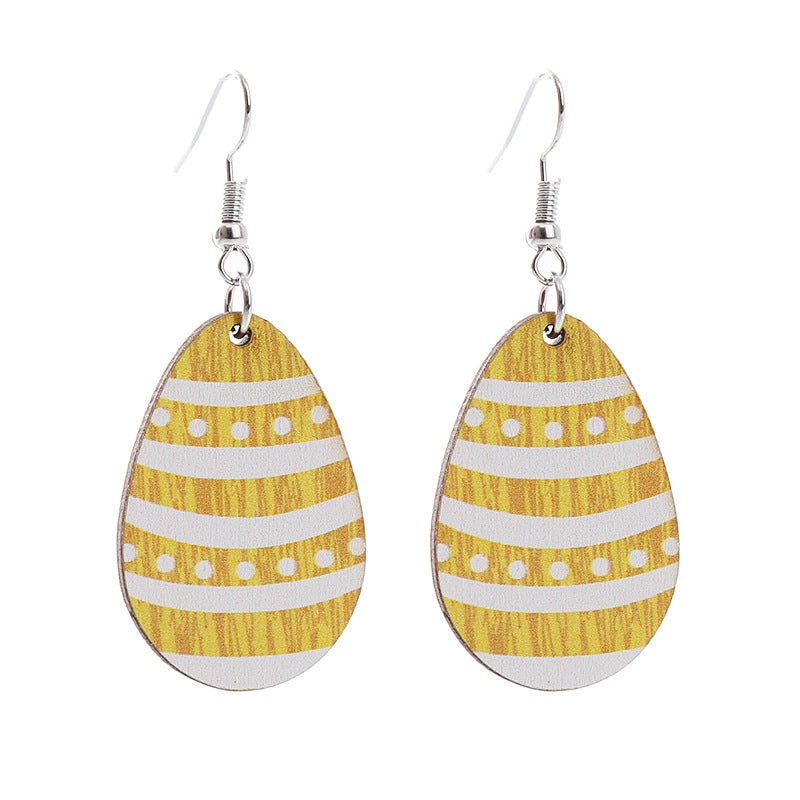 Wholesale Easter rabbit Flower Basket Cute Wood Earrings