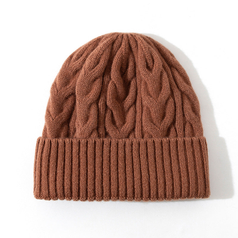Wholesale Autumn and Winter Thick Warm Sheep Wool Beanie