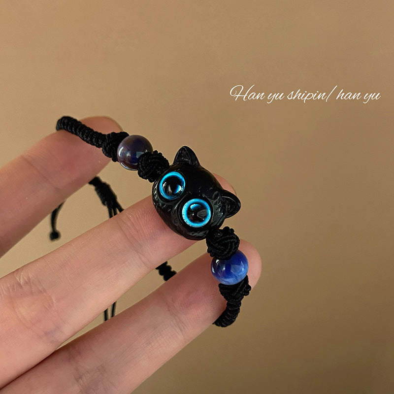 Brazalete de extracción de extracción de la mano del gato negro del gato negro