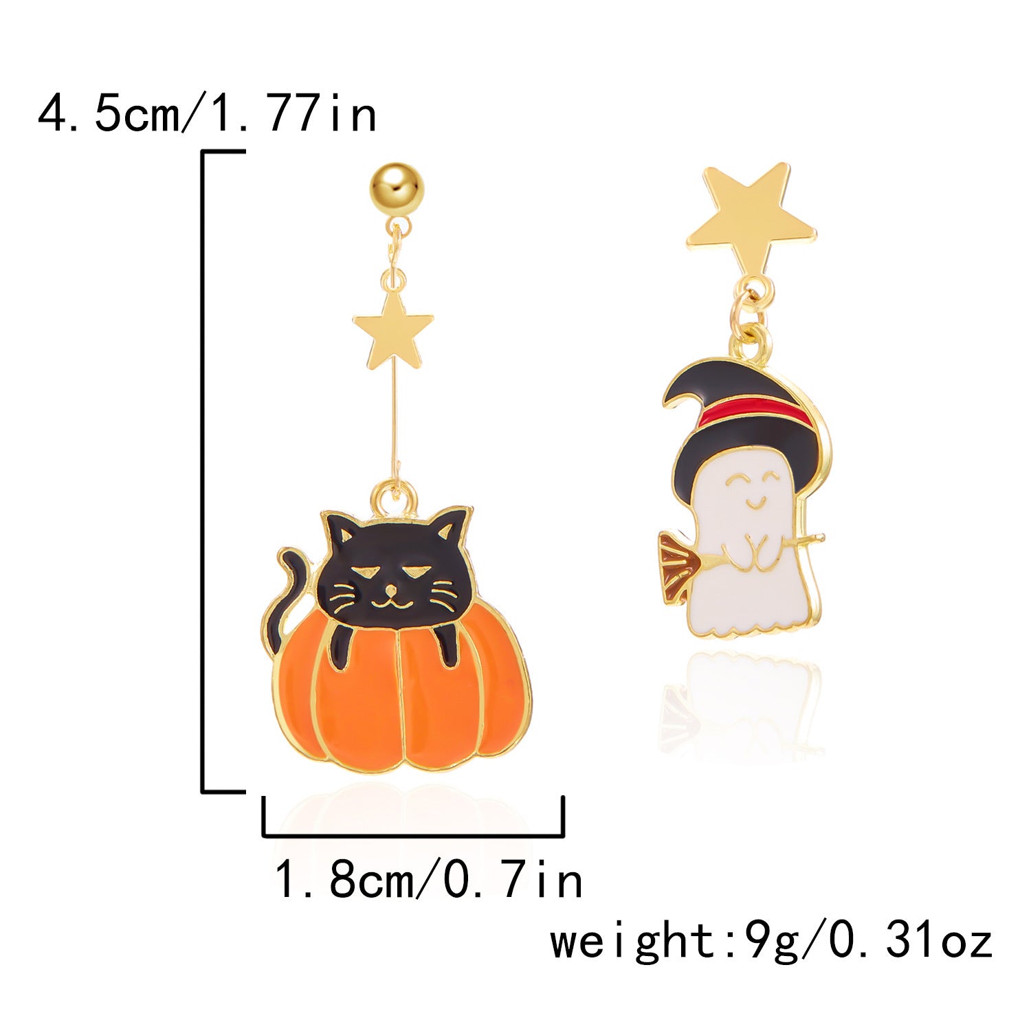 Wholesale  Pumpkin Skull Bat Earrings