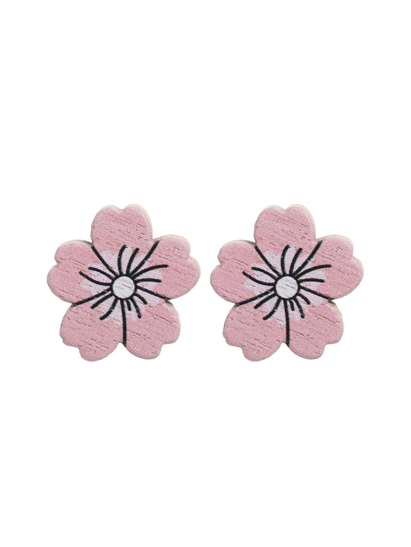 Wholesale Western Style Sunflower Flower Chrysanthemum Pattern Wooden Earrings