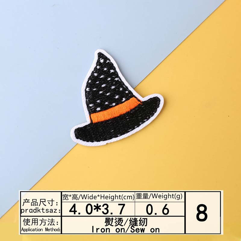 Wholesale  Embroidered Patch Dark Cartoon Kitten Pumpkin Clothing Decor Fashion Accessory