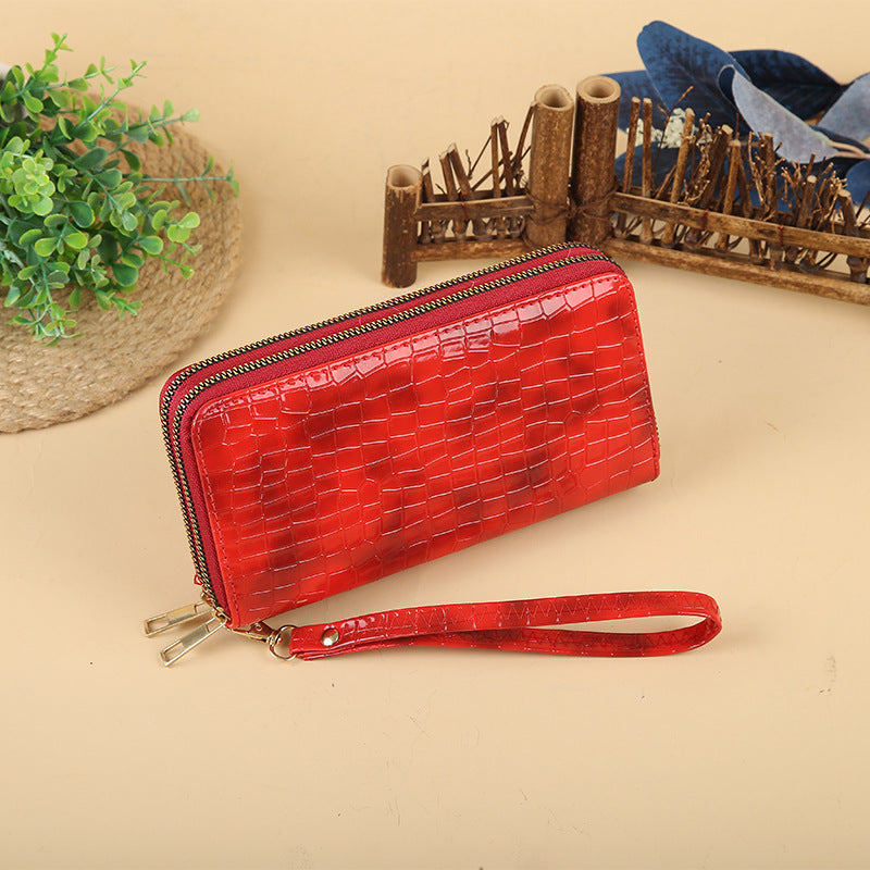 Wholesale Double Pull Cute Long Printed Bi-Fold Wallet