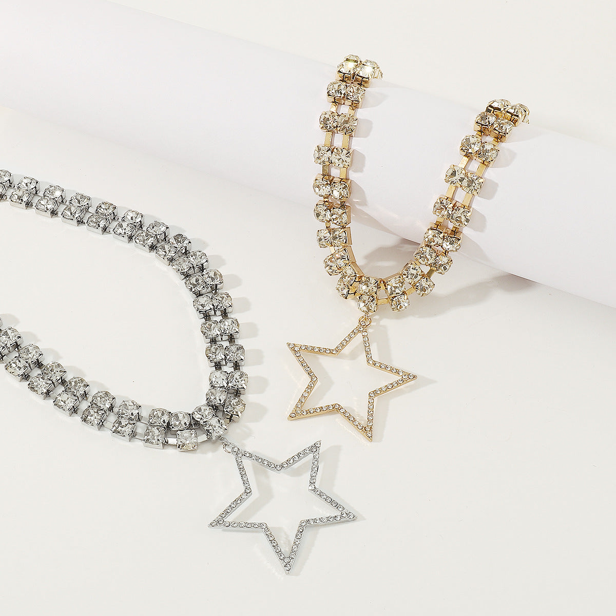 Wholesale Five-pointed Star Diamond Necklace Clavicle Chain
