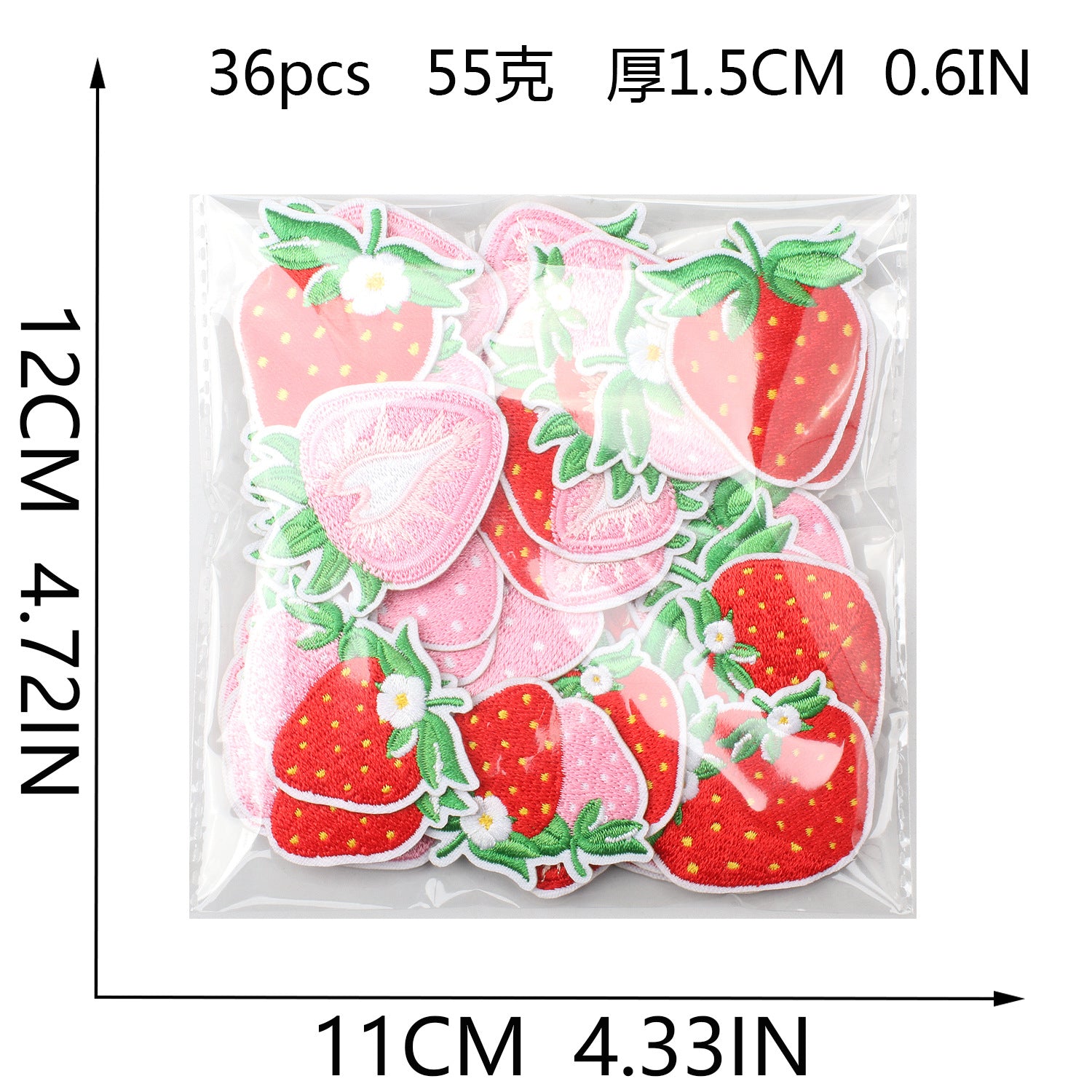 Wholesale Cream Strawberry Iron On Embroidery Patch For Kids Clothing Cute Fruit Applique Decorative Sew On DIY Craft Gift And Boutique Resale