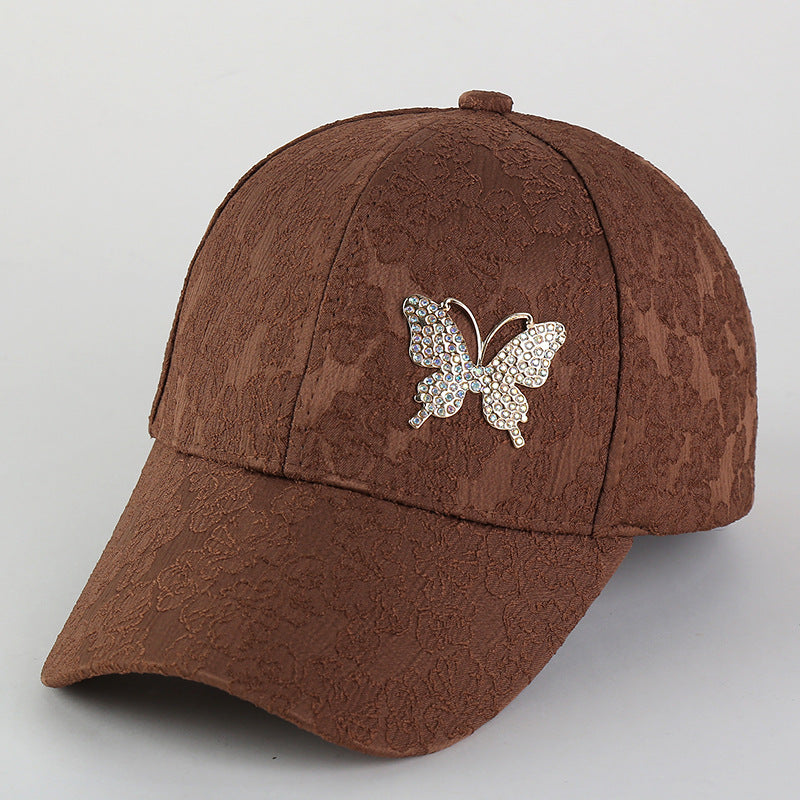 Wholesale Fabric Butterfly Rhinestone Lace Patterned Baseball Hats