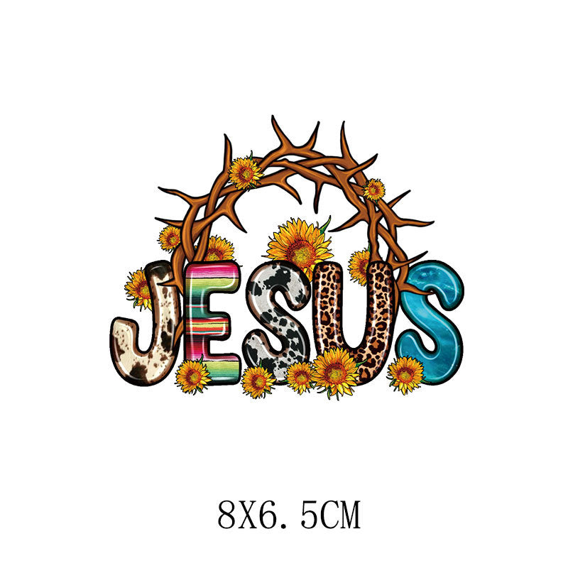 Wholesale  5pcs/pack   Sunflower letter heat transfer sticker pattern     UV DTF Ready to Press Transfers Wraps