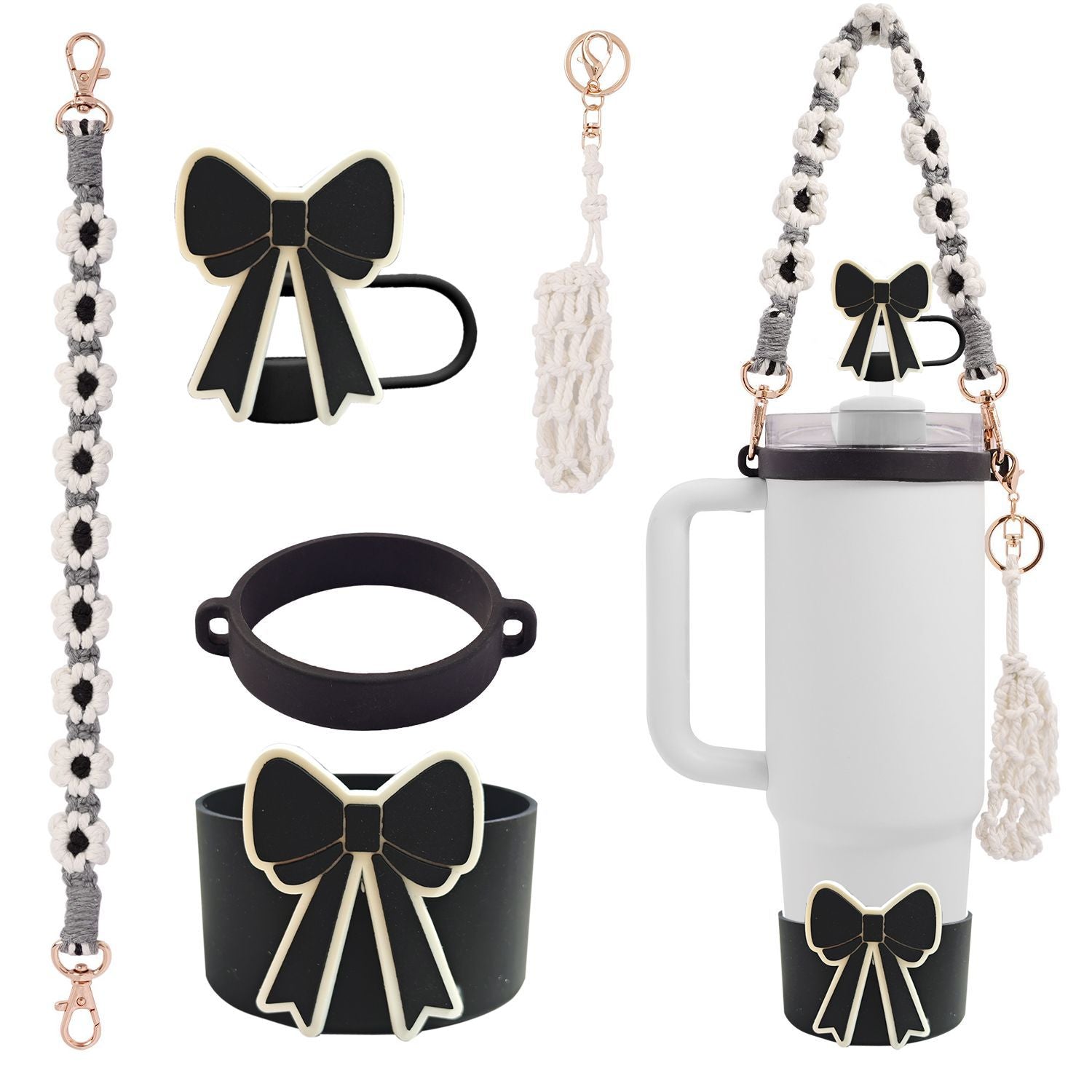 Wholesale Cup cover straw cap keychain plush elf cup accessories