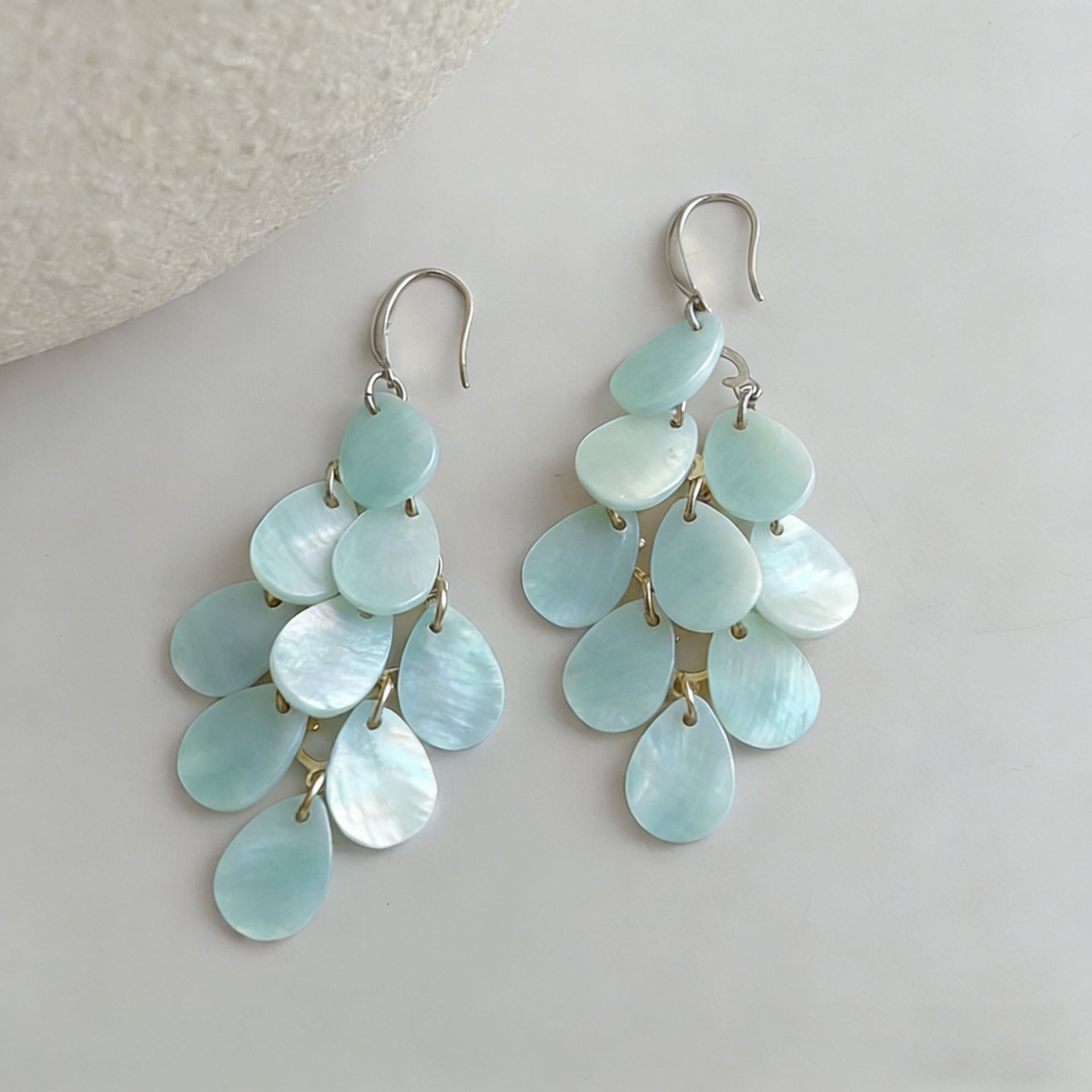 Wholesale Trendy Bohemian Water Drop Acrylic Tassel Earrings Japanese Korean Style Shell Design Fashion Jewelry Accessory For Vacation And Gift