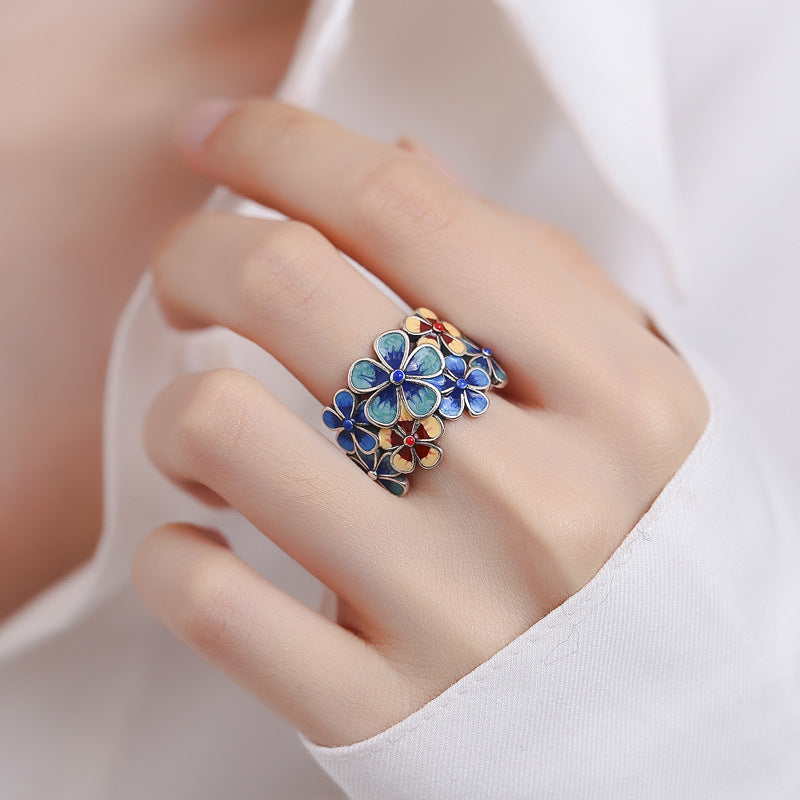 Wholesale Vintage Flower Adjustable Ring