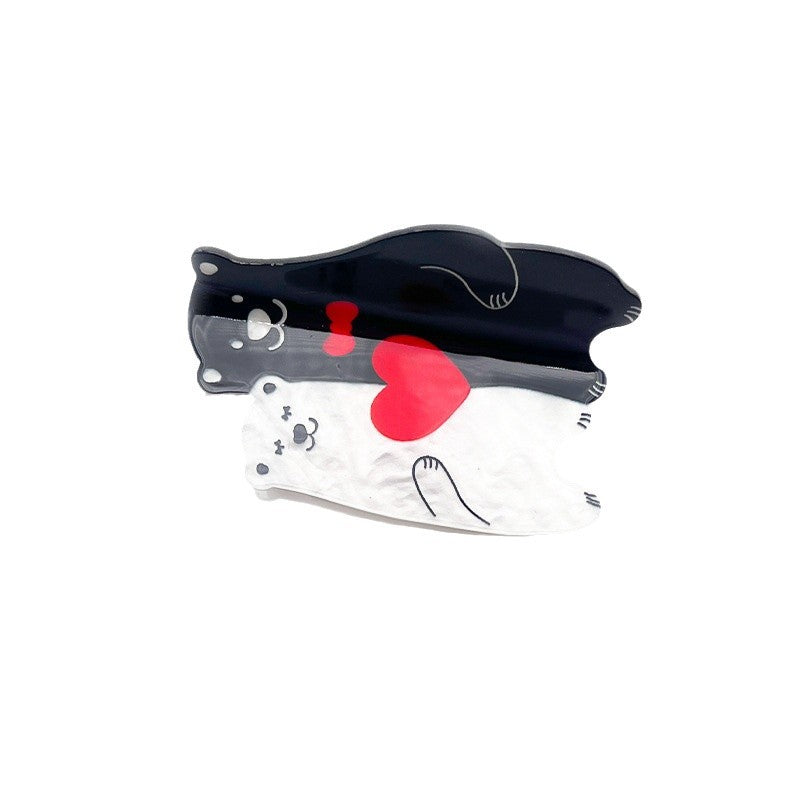 Wholesale New Valentine's Day Acrylic Grab Clip Love Bear Romantic Tonal Cute Girl's Hair Shark Clip