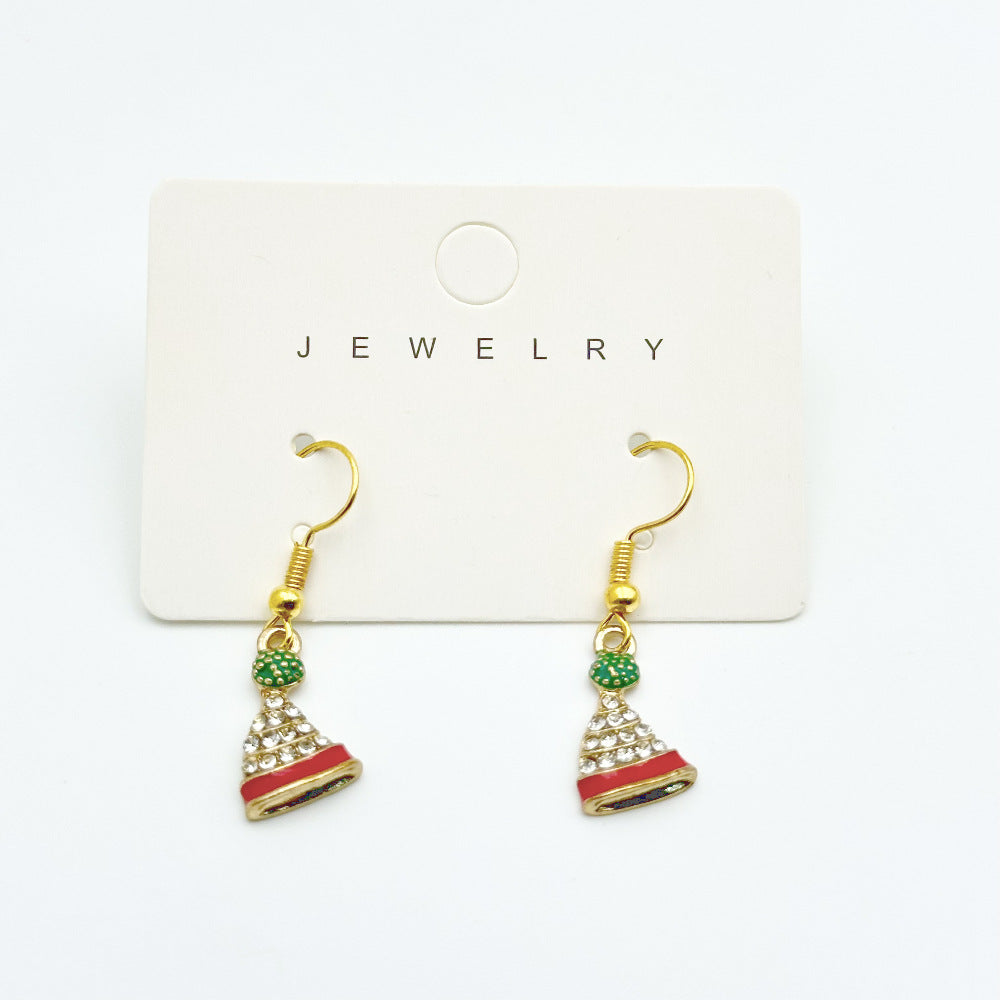 Wallesar Santa Claus Christmas Tree Cartoon Earrings