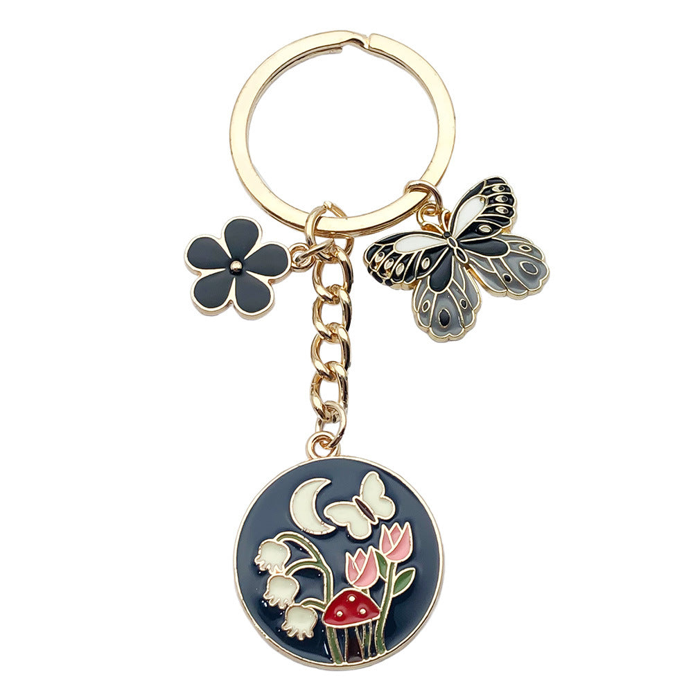 Wholesale Colorful butterfly metal keychain