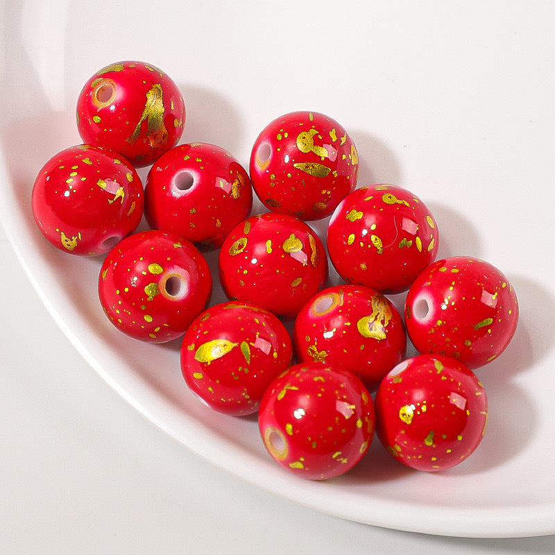 Wholesale 16mm 10PCS Acrylic Spray Painted Colored Round Beads