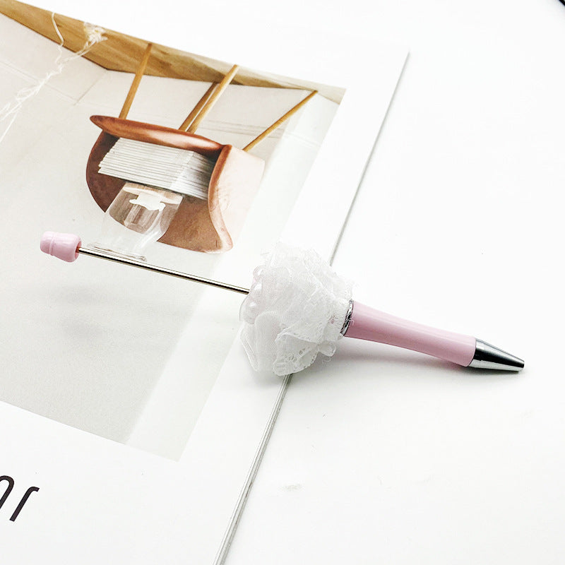 wholesale beadable pens DIY heavy bead pen mesh pearl bead pen