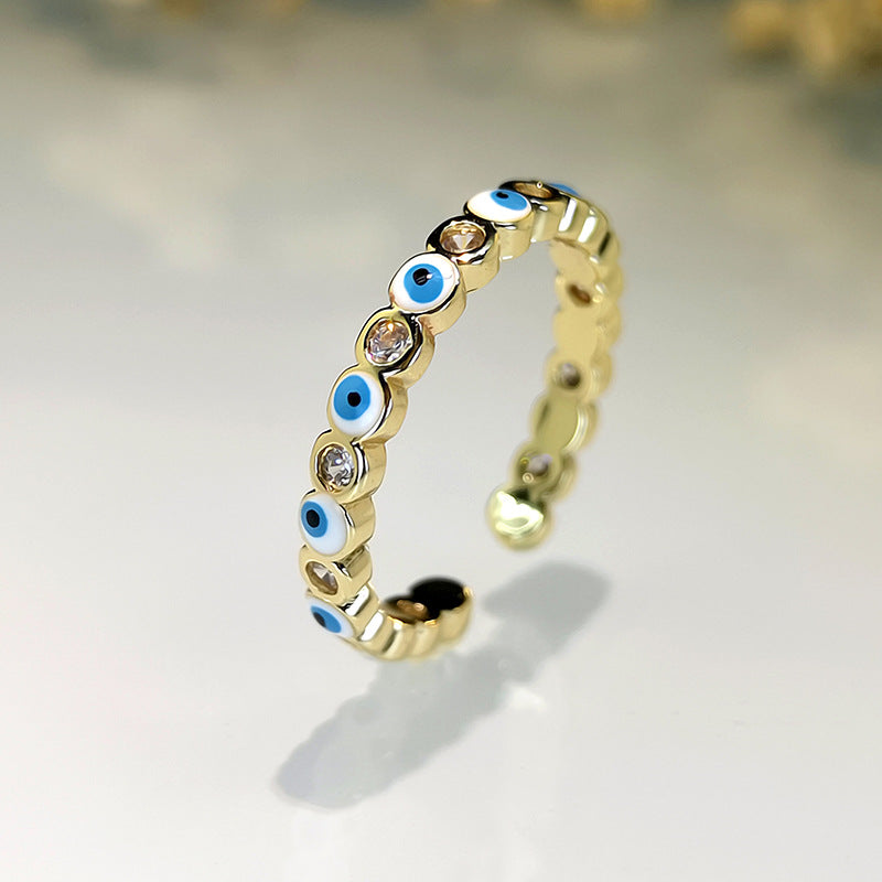 Old Style al por mayor NUEVA imagen del ojo de diablo anillo de cobre