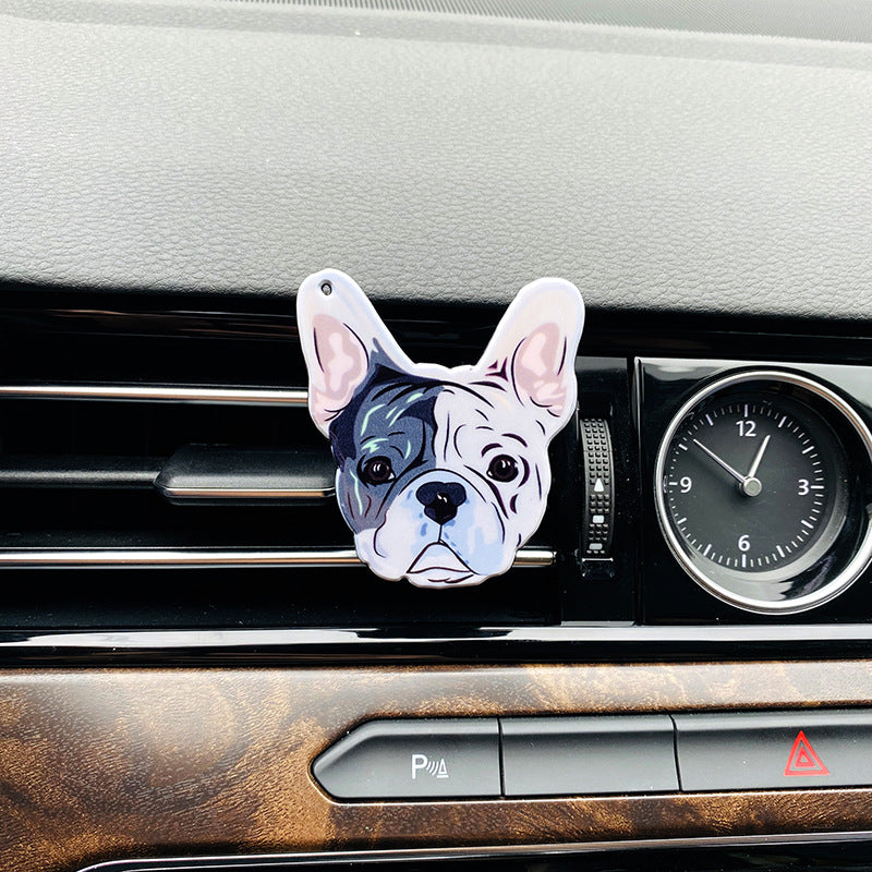 Wholesale Acrylic Bulldog Car Perfume Clip