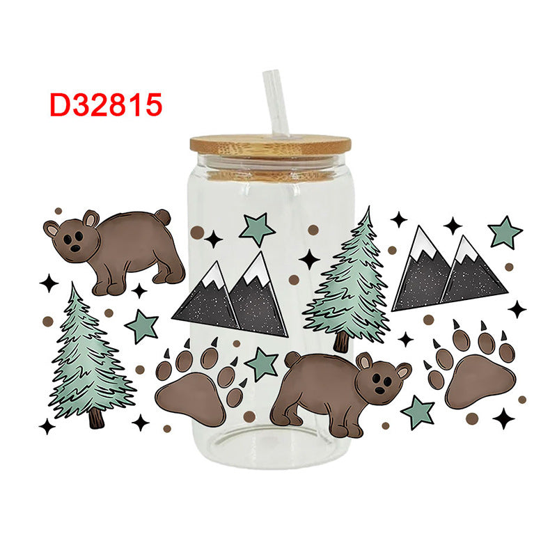 Wholesale Crystal Sticker 16oz Cup UV DTF Wraps 16oz Cup UV DTF Wraps